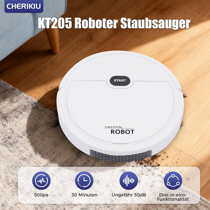 Roboter Staubsauger mit Absaugstation, 220V 5W Roboterstaubsauger Richtungsänderung Wiederaufladbare