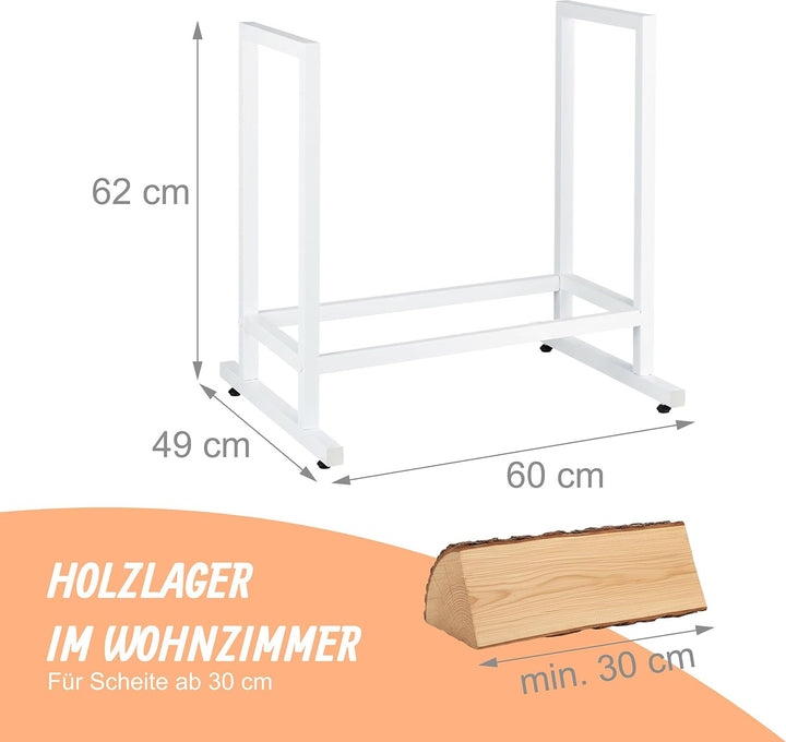 Relaxdays Kaminholzregal, Metall, modern, HBT: 62x60x49 cm, Brennholzregal für Feuerholz, Stapelholz
