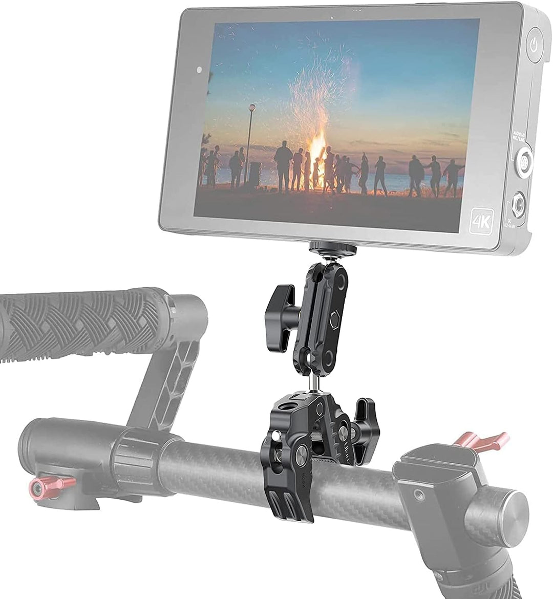ULANZI R094 Klemmstativ Kamera, Magic Arm mit Super Clamp Crab und 360° Doppelkugelkopf mit 1/4" & 3