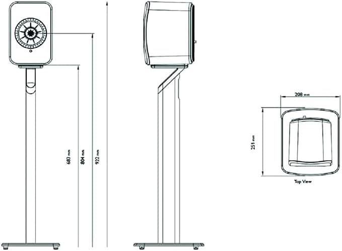 KEF S1 Standfuss für LSX- und LSX II-Aktivlautsprecher (Paar), Blau LSX S1 Blau, LSX S1 Blau