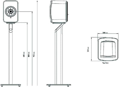 KEF S1 Standfuss für LSX- und LSX II-Aktivlautsprecher (Paar), Blau LSX S1 Blau, LSX S1 Blau