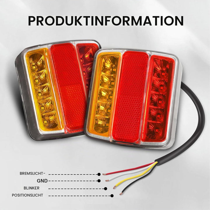 Qiping 2 Stk LED Rückleuchten Anhänger, 12V Universal LKW Rücklicht Rücklichter Heckleuchte mit Kenn