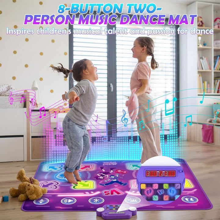 Tanzmatte Kinder, Leuchtend Tanzmatte für Kinder ab 3-12 Jahre, Musikmatte mit Bluetooth, Kindertanz