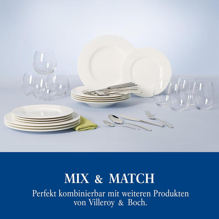 Villeroy und Boch - Wonderful World White 4 Friends Tafel Set, 36 tlg. Service für Feste, Premium Po