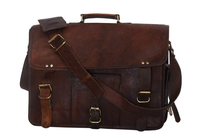 american blue Leder 15" handgemachte Leder Aktentasche Laptoptasche, Umhängetasche, Messenger Bag br