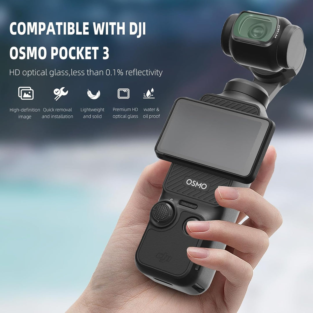 REYGEAK Black Mist Diffusion Filter für DJI Osmo Pocket 3，Schwarze Leichter Diffusionsfilter ，Verträ