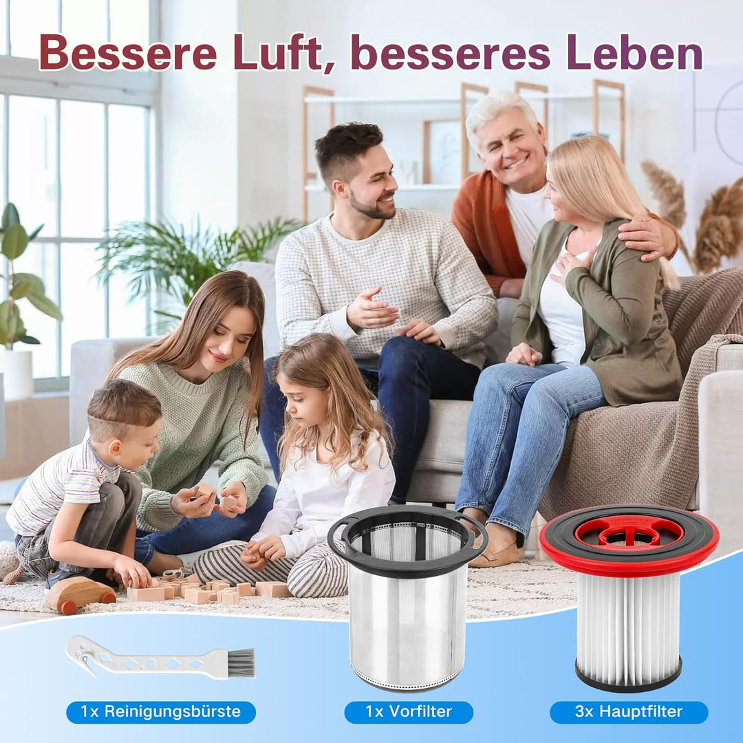 4 Stück 12040193 Ersatzfilter für Bosch Unlimited Serie 7 Akku-Staubsauger BKS711XXL, BBS711W, BBS71