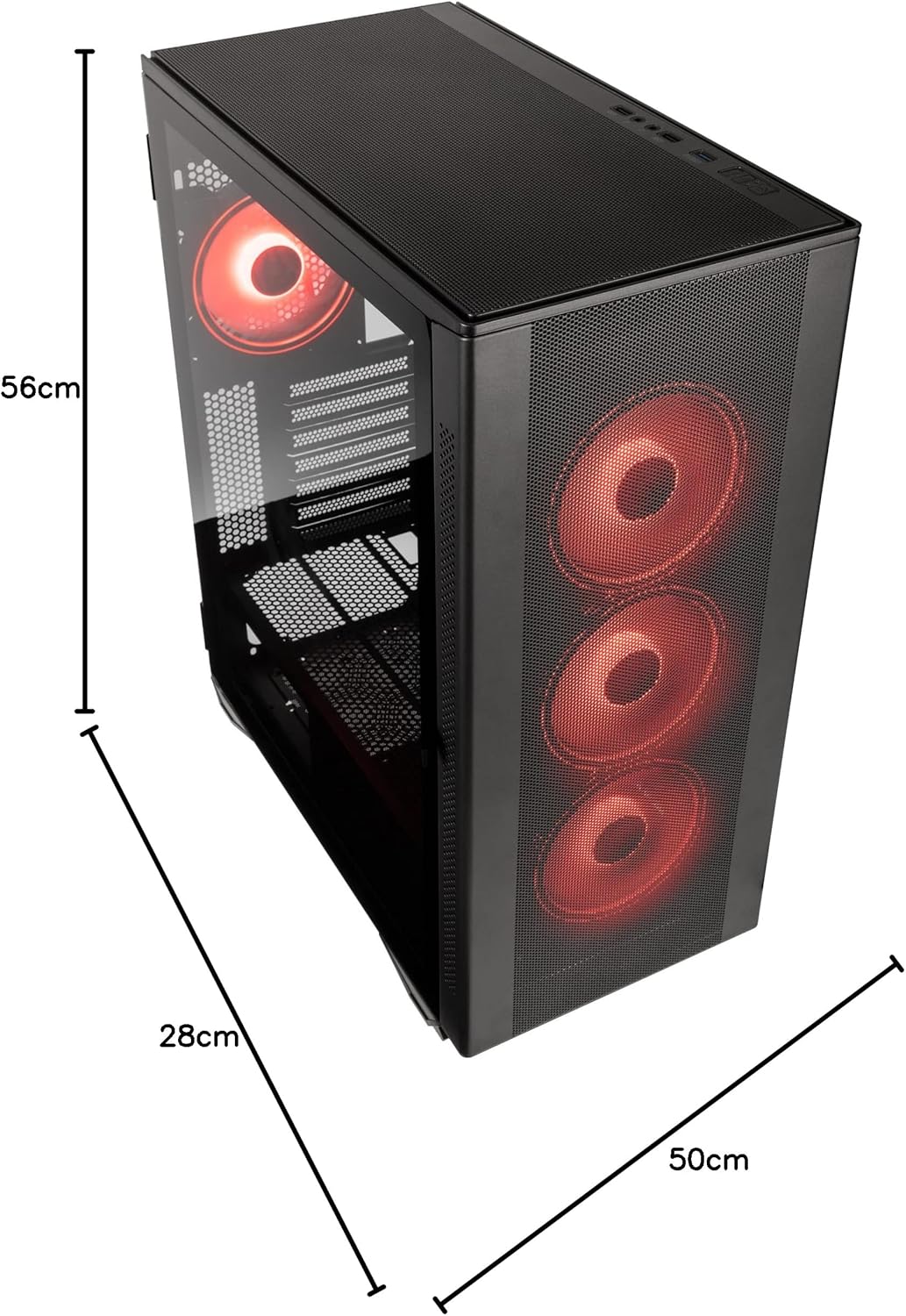 Kolink Stronghold Prism RGB Schwarz - Gaming PC Gehäuse EATX mit Mesh-Front, Abnehmbares Verdeck, Au