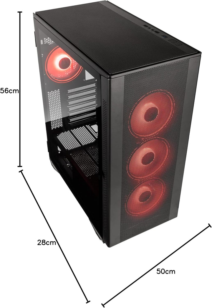 Kolink Stronghold Prism RGB Schwarz - Gaming PC Gehäuse EATX mit Mesh-Front, Abnehmbares Verdeck, Au