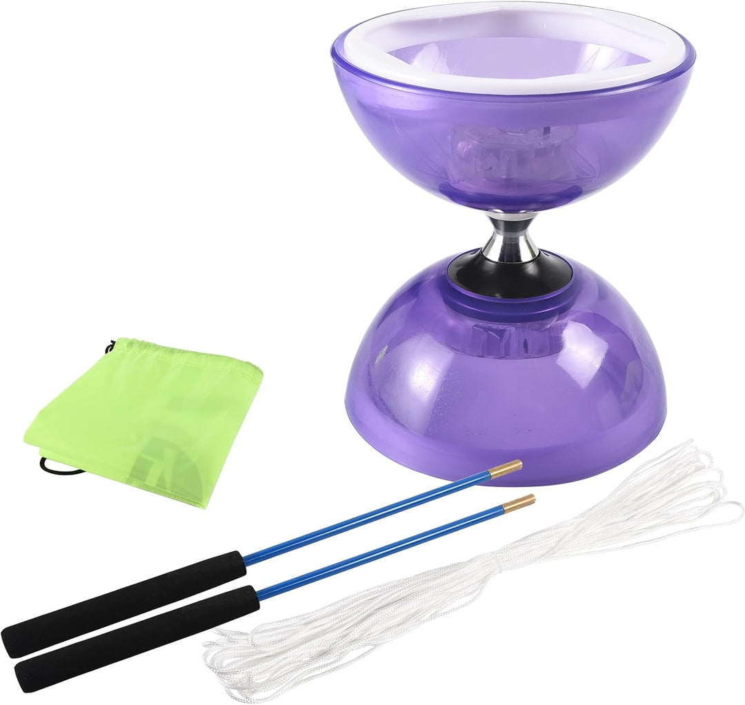 SagaSave Dreifach gelagerte Yoyo Diabolo Spielzeug mit professioneller Stange, langlebige transparen