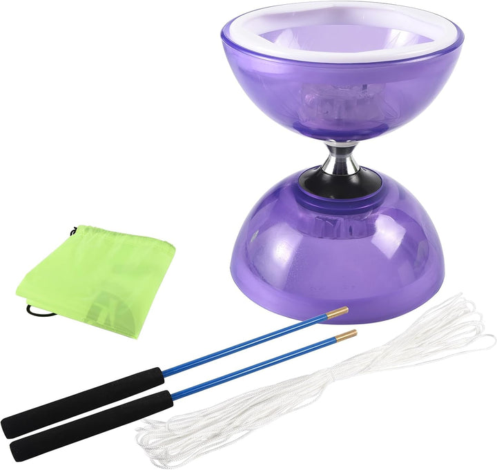 SagaSave Dreifach gelagerte Yoyo Diabolo Spielzeug mit professioneller Stange, langlebige transparen