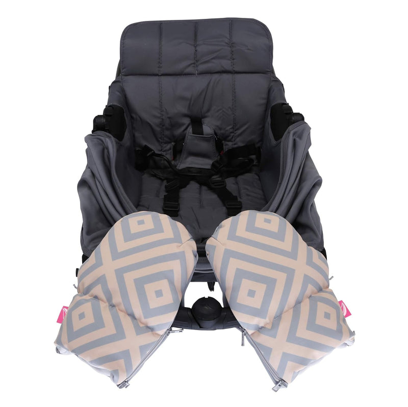 1 Paar Handwärmer Muffs für Kinderwagen - aus Softshell (Quadrate apricot), Quadrate apricot