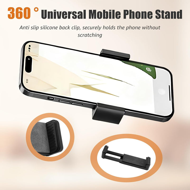 Handy-Stativ mit LED Ringlicht (10,24 Zoll), Stromversorgung über USB, 3 Farbmodi, 360 ° drehbare Be