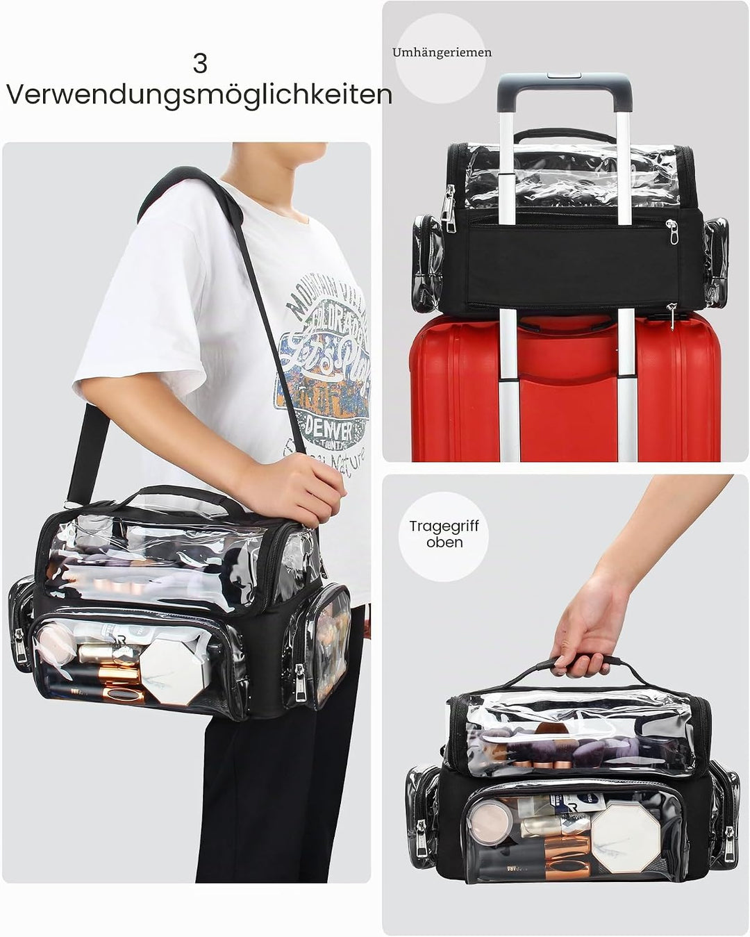 Kosmetikpinsel-Tasche Extra Gross Profi Kosmetikpinselbeutel XL Essentials für Kosmetikerinnen Reise