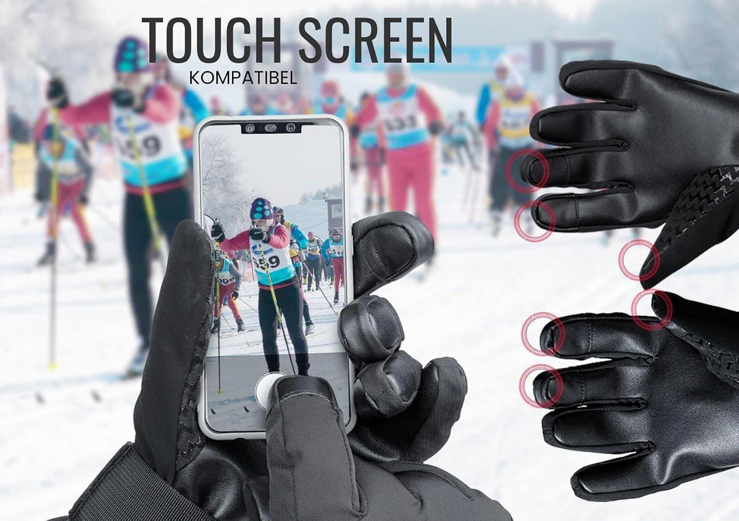 devembr Advanced Ski-Handschuhe mit Handgelenkschutz und Herausnehmbarem Innenfutter (S/M/L), S