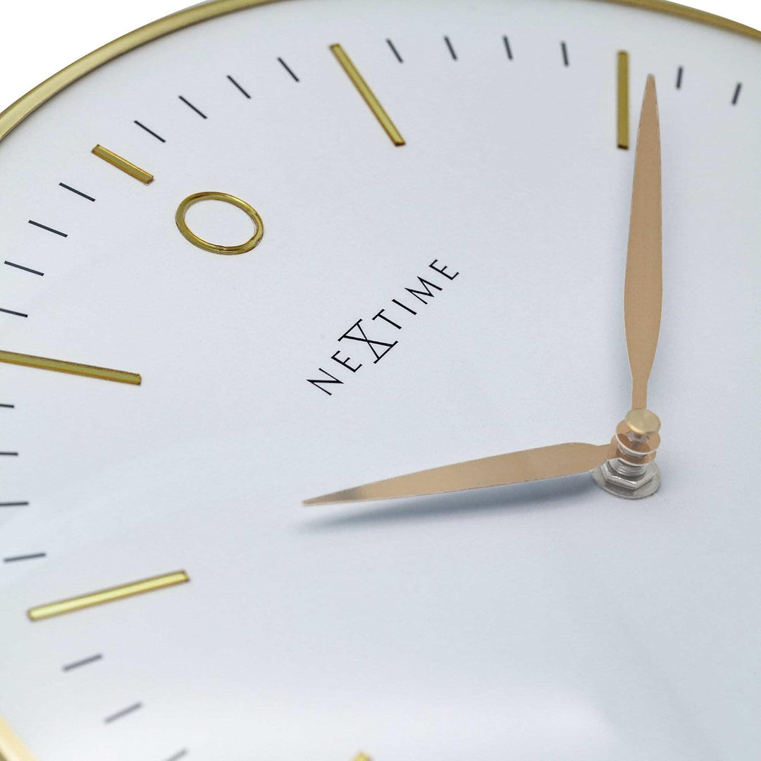 NeXtime Design Wanduhr Silent Weiss 30 cm Glamour Small 3256WI 30cm Weiss, 30cm Weiss