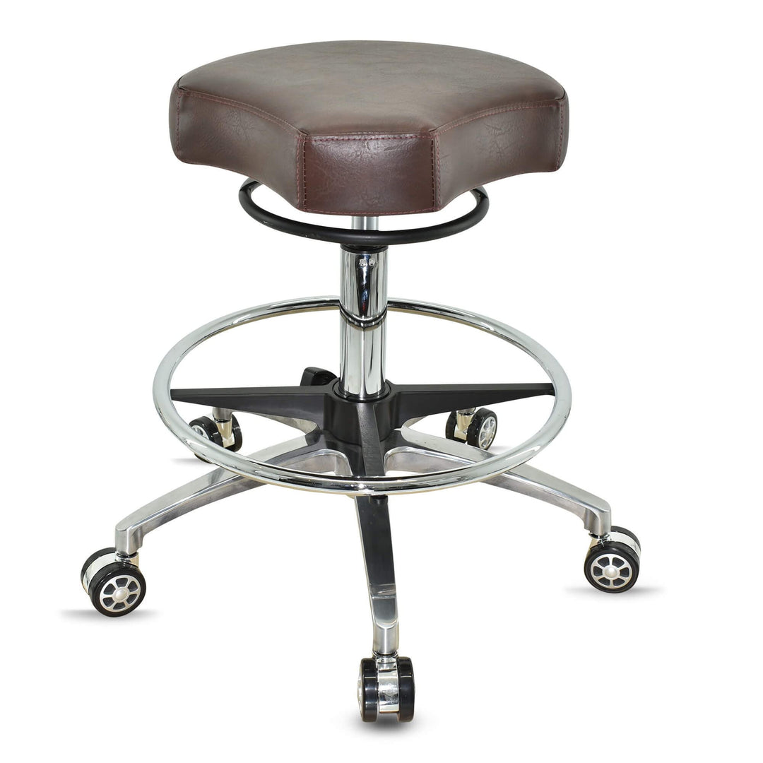 VAKON SALON - Design ergonomischer Rollhocker auf Rollen Braun - Höhenverstellbarer von 55 bis 75 cm