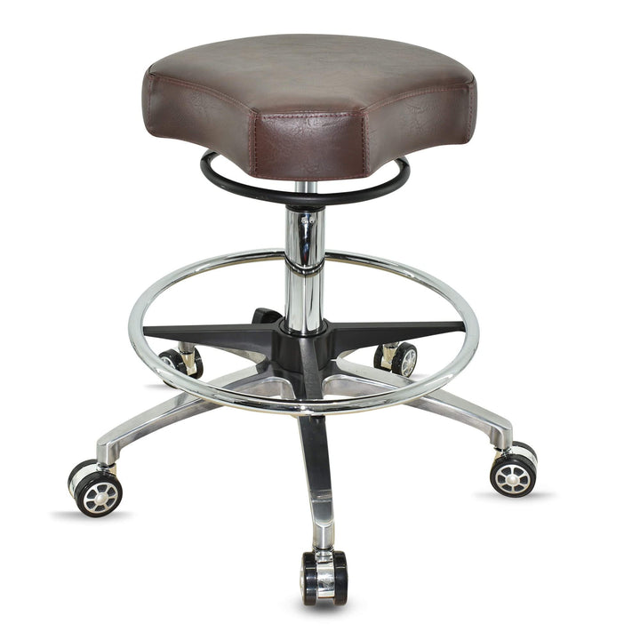 VAKON SALON - Design ergonomischer Rollhocker auf Rollen Braun - Höhenverstellbarer von 55 bis 75 cm