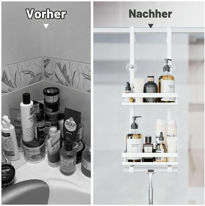 Laimew Duschablage ohne Bohren Badezimmer Organizer, Badregal Duschregal ohne Bohren, Duschablage zu