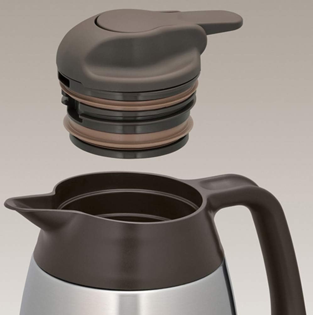 THERMOS Thermoskanne THV, Edelstahl 1L, Edelstahleinsatz, grosse Öffnung, spülmaschinenfest, 4026.20
