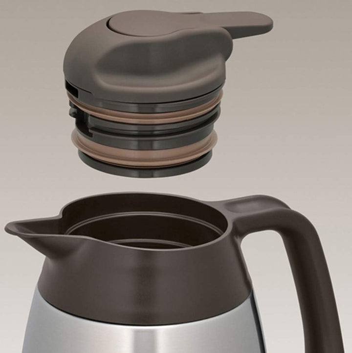 THERMOS Thermoskanne THV, Edelstahl 1L, Edelstahleinsatz, grosse Öffnung, spülmaschinenfest, 4026.20