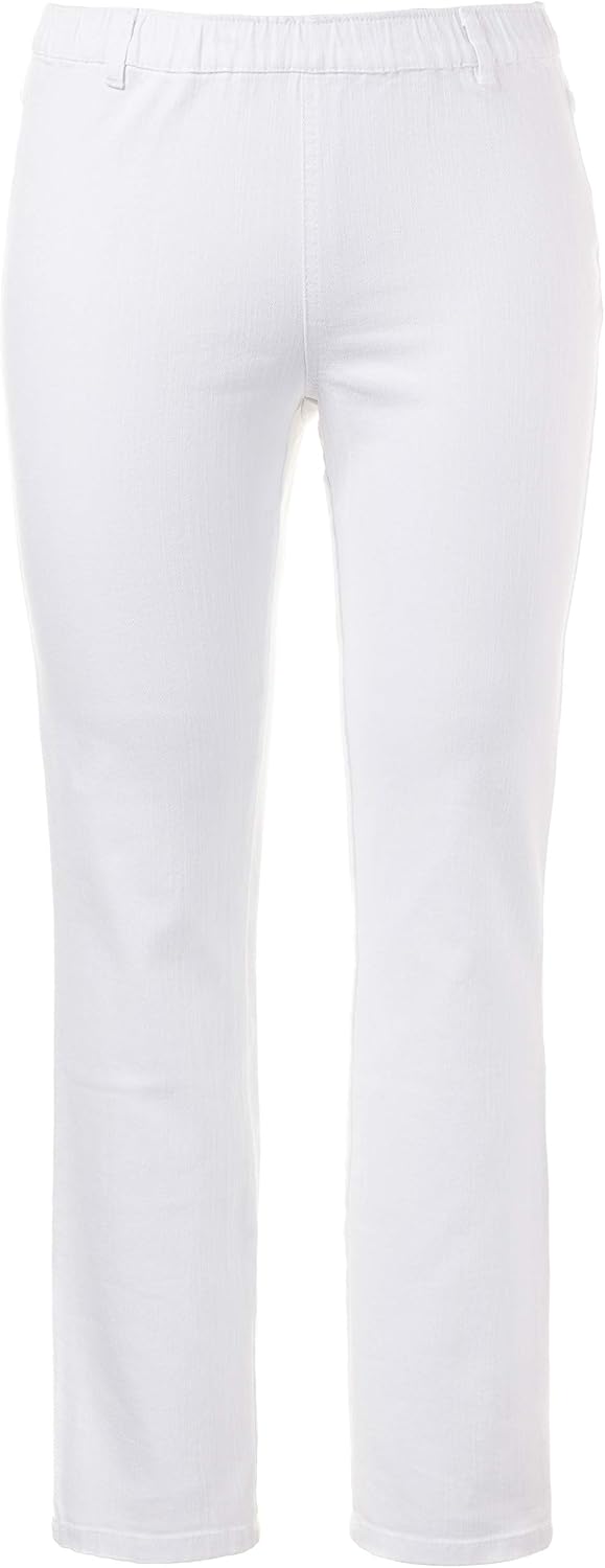 Ulla Popken Damen Jeggings Sienna, Stretch, Gürtelschlaufen Slim Jeans 26 Schneeweiss, 26 Schneewei&amp;