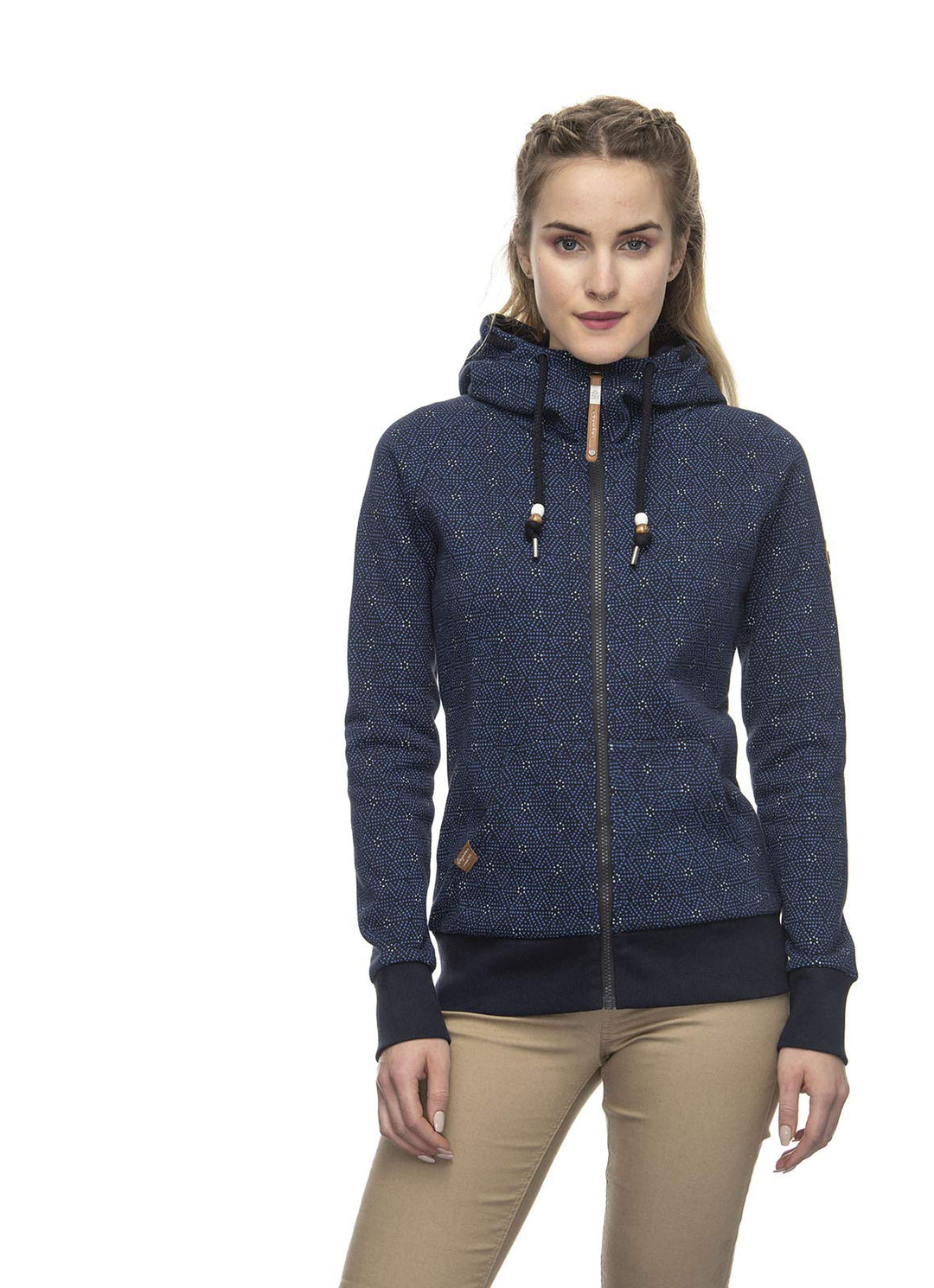 Ragwear Chelsea Zip Damen,Sweatjacke,Zip Hoodie mit Kapuze und Reissverschluss,vegan,Zwei Taschen,Na