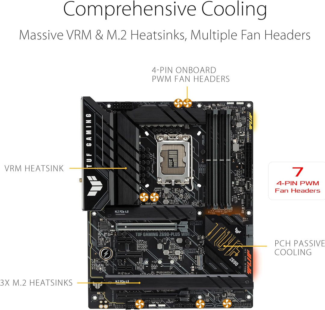 ASUS TUF Gaming Z690-PLUS WiFi Mainboard Sockel Intel LGA 1700 (Intel Z690, ATX, PCIe 5.0, DDR4, 4X