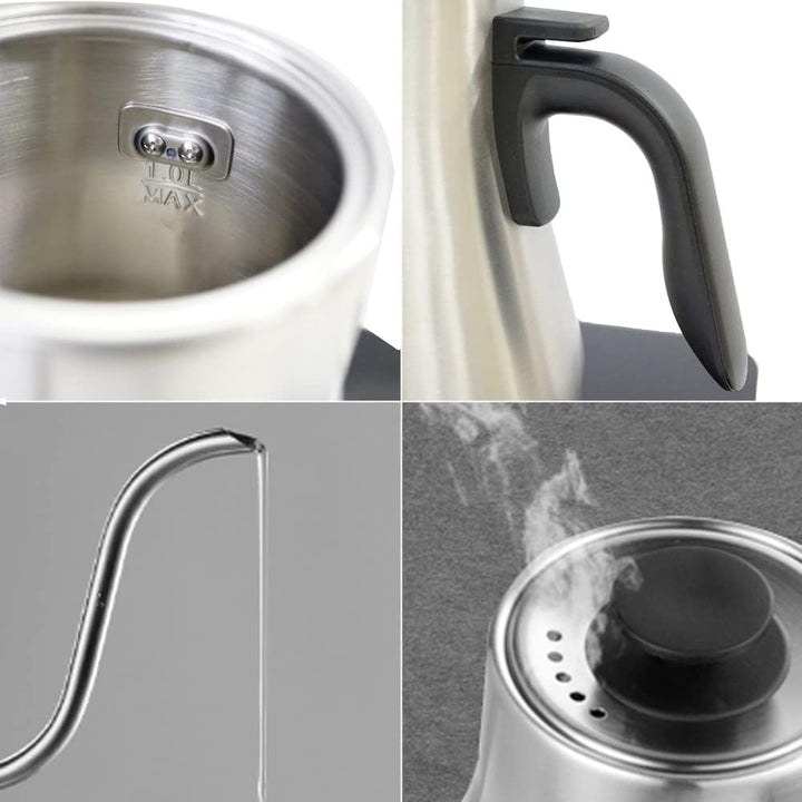 Elektrischer Schwanenhals Wasserkocher Kaffee- und Teekanne,Edelstahl Temperaturregelung Wasserkoche