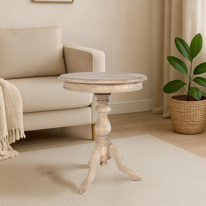 CLP Beistelltisch Wiva rund Holz, Holztisch 50cm Durchmesser für Wohnzimmer und Esszimmer, aus hochw