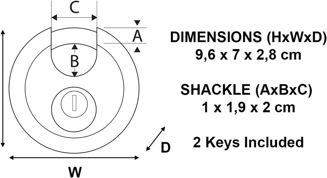 MASTER LOCK 40EURD Diskus Vorhängeschloss 70mm Disc Design, Disc Design