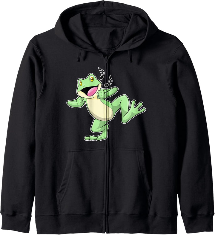 Frosch Tänzer Musiknoten Musik Kapuzenjacke