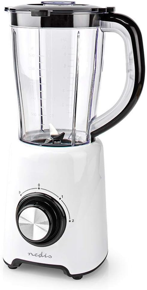 NEDIS Standmixer | 800 W | 1.5 l | Plastik | 2 Geschindigkeitsstufen | Schwarz/Weiss 0.88 m Schwarz/