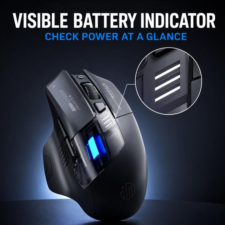 inphic A9 Explorer Bluetooth Maus, Dual-Mode Bluetooth 5.0/2.4G Maus kabellos Aufladbar, 2400 DPI, R