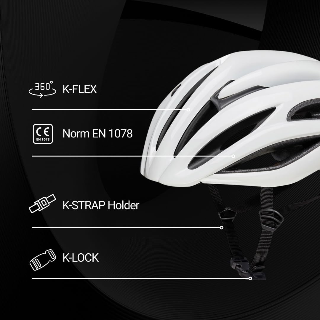 KED Rayzon Rennrad Fahrrad Helm weiss 2023 M (55-59cm), M (55-59cm)