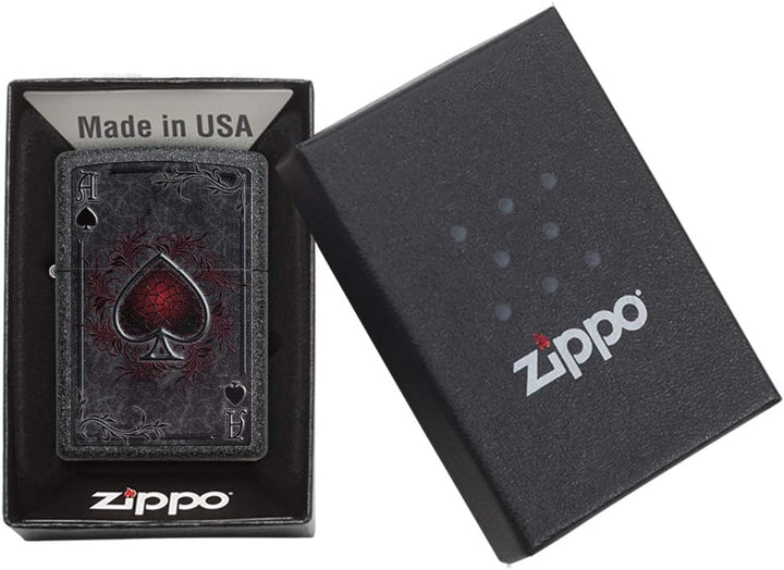 Zippo ACE Benzinfeuerzeug, Messing, Edelstahloptik, 1 x 6 x 6 cm