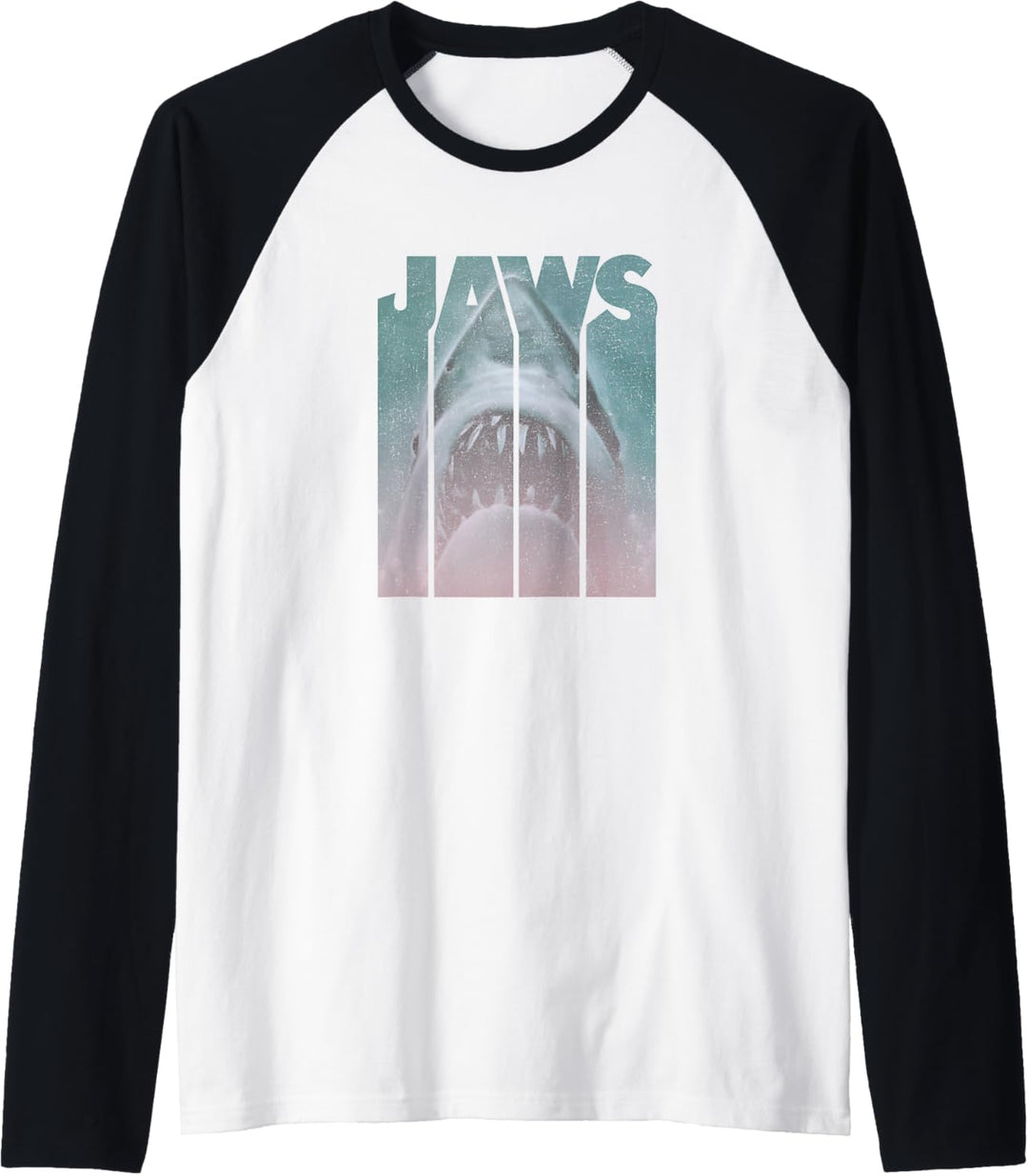 Jaws Title Photo Drip Raglan