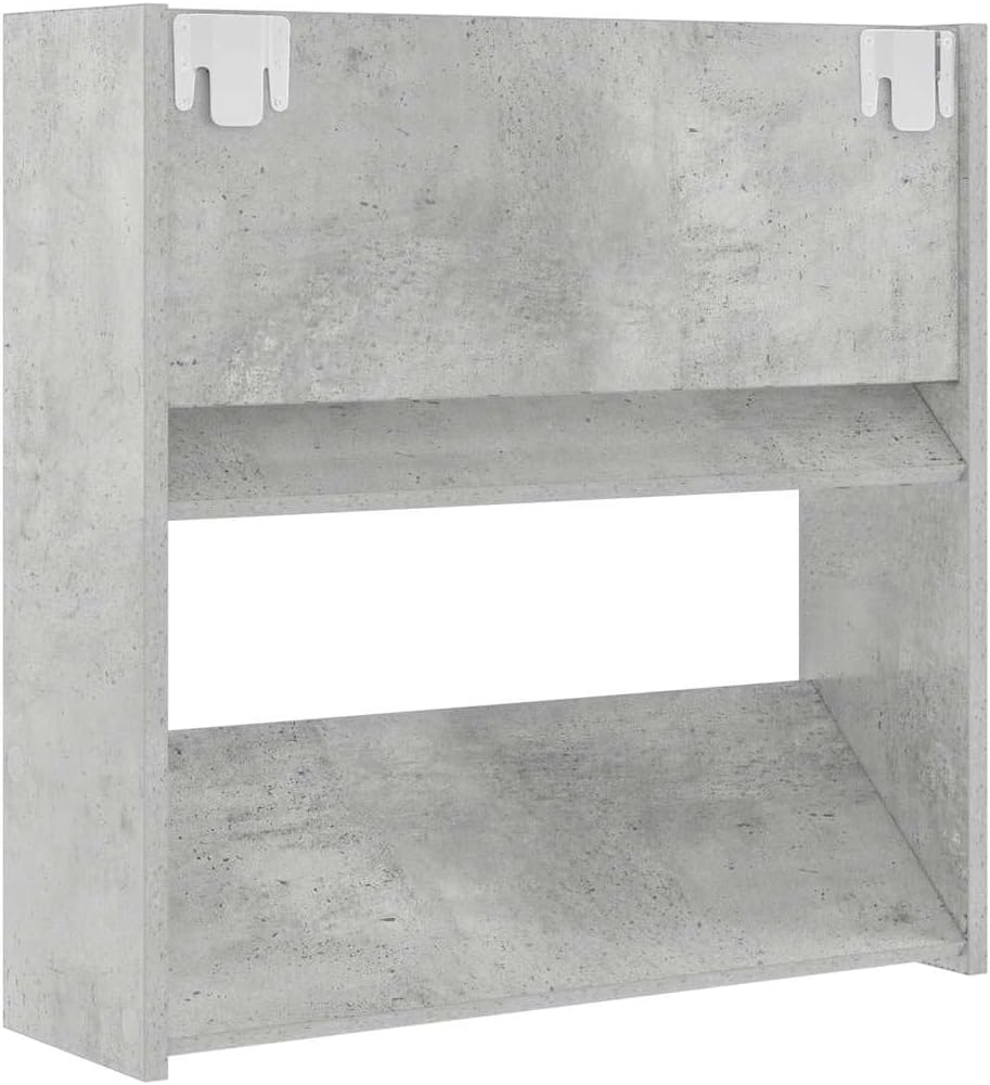 2 Stück 60x18x60 cm Wand Schuhschrank mit 2 Kippböden Schuhregal Schmal Betongrau Schuhbank Shoe Rac
