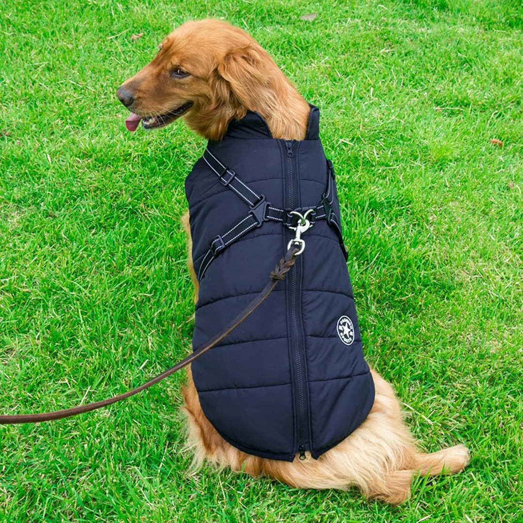 Aiboria Hundejacken für den Winter Winddicht Wasserdicht 2 in 1 Outfit Kaltwettermantel Hundewesteng