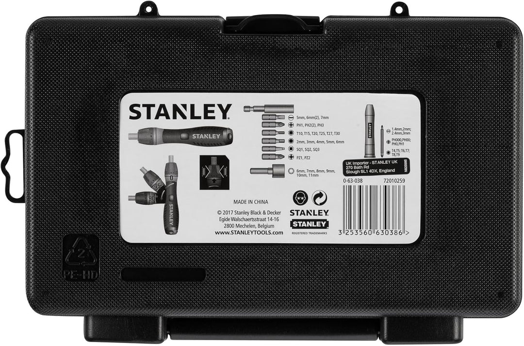 Stanley Ratschen Bit-Set, Gelenkgriff, 35-tlg (SL5/6/7 mm PH1/2/3 TX10/15/20/25/27/30 Innensechskant