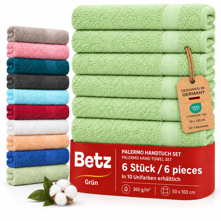 Betz Handtuch 6er Pack Handtücher Set Palermo Grösse 50x100 cm 100% Baumwolle - gut trocknend, leich