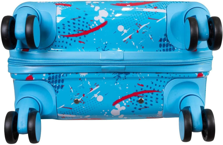 Hartschalen Koffer Trolley Cespara Handgepäck mit modernem Motiv Print - Farbe Hellblau - Gr. M