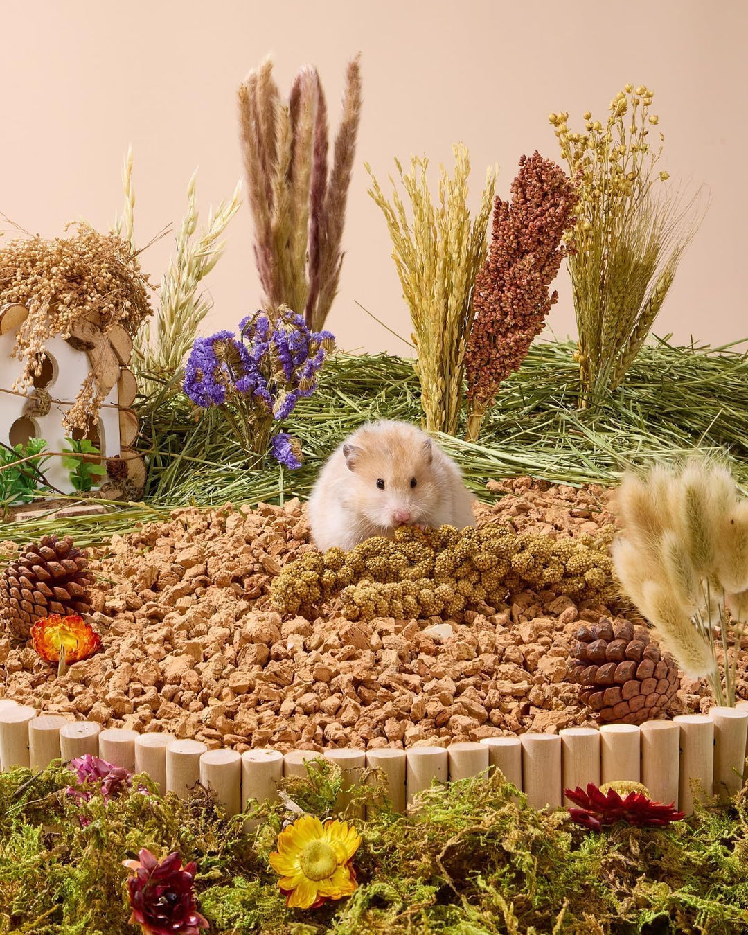BUCATSTATE Natürliche Hamster-Einstreu – Blumen & Kräuter & Sprays für Käfig-Lebensraum-Dekor – Beha
