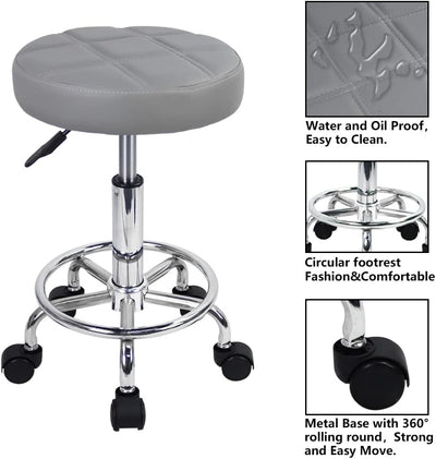 KKTONER Rollhocker mit Pedal (Grau), Grau