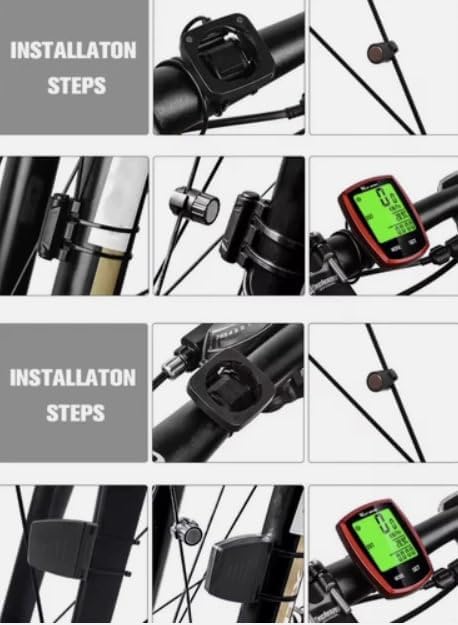 Kabelloser Fahrradcomputer, LCD Fahrrad Tacho mit Hintergrundbeleuchtung, Wasserdicht, Kilometerzähl
