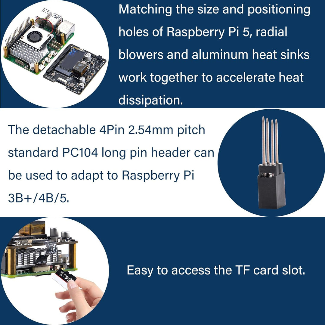 GeeekPi P31 M.2 NVME M-Key PoE+ HAT with Official Active Cooler for Raspberry Pi 5, Support M.2 NVMe