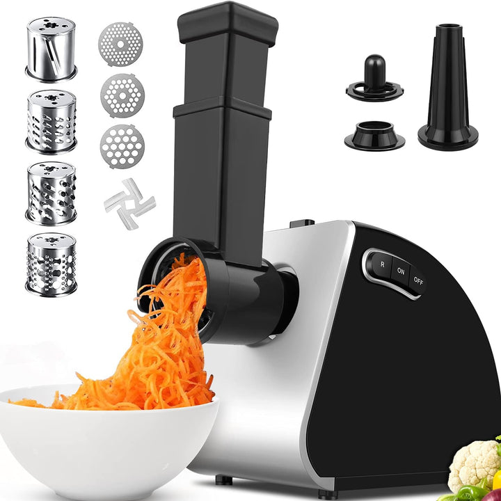 Meykey Fleischwolf Elektrisch 5 in 1 Multi Küchenmaschine mit 4 Klingen und 3 Edelstahl schneidplatt