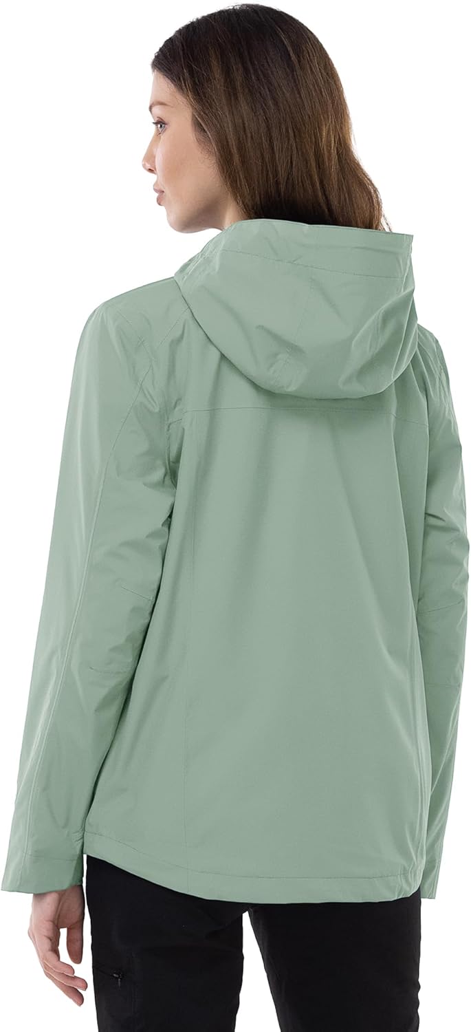 Outdoor Ventures Damen Regenjacke 10000MM Wasserdicht Leichte Gefüttert Packbar Sportjacke Funktions