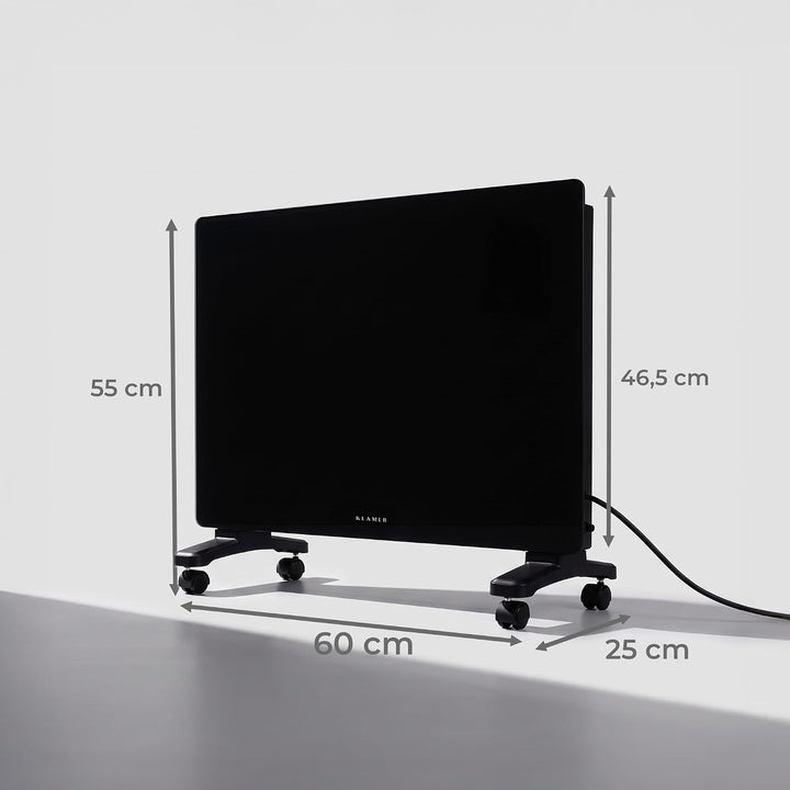 KLAMER Konvektor 1500W, Elektroheizung, WLAN App, Timer, Wand &amp; Stand