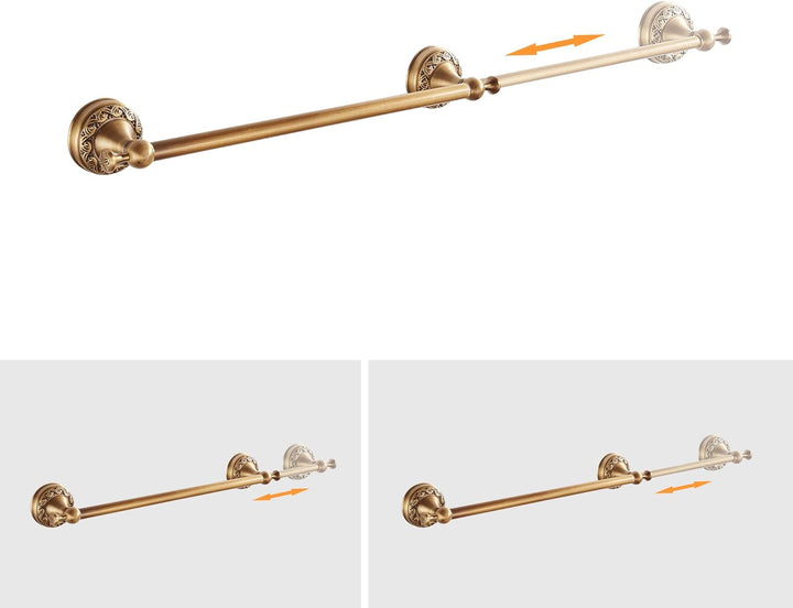 Antike Bronze Badezimmer Hardware Set,Verstellbarer Handtuchhalter, Toilettenpapierhalter, Handtuchh